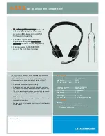 Предварительный просмотр 1 страницы Sennheiser PC 151 Technical Data