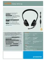 Предварительный просмотр 1 страницы Sennheiser PC166 Specifications