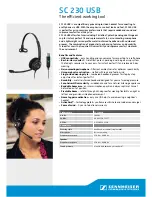 Предварительный просмотр 1 страницы Sennheiser SC 230 USB Instructions For Use