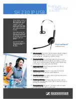 Sennheiser SH 230 IP USB Datasheet предпросмотр