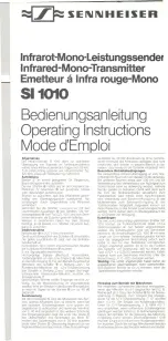 Preview for 1 page of Sennheiser SI 1010 Operating Instructions Manual