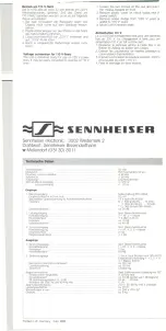 Предварительный просмотр 4 страницы Sennheiser SI 1010 Operating Instructions Manual