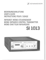 Предварительный просмотр 1 страницы Sennheiser SI 1013 Manual