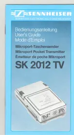 Предварительный просмотр 1 страницы Sennheiser SK 2012 Manual