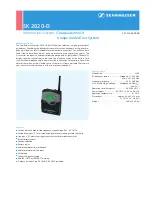 Предварительный просмотр 1 страницы Sennheiser SK 2020-D Datasheet