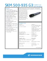 Preview for 1 page of Sennheiser SKM 500-935 G3 Quick Manual