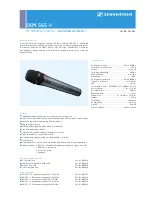 Предварительный просмотр 1 страницы Sennheiser SKM 565 G2 Technical Data