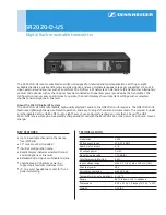 Предварительный просмотр 1 страницы Sennheiser SR 2020-D Product Sheet