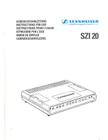 Предварительный просмотр 1 страницы Sennheiser SZI 20 Instructions For Use Manual