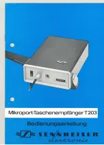 Предварительный просмотр 1 страницы Sennheiser T 203 (German) Bedienungsanleitung