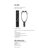 Предварительный просмотр 1 страницы Sennheiser TR 5000 Instruction Manual