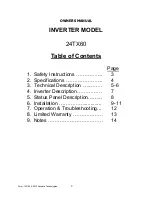 Preview for 2 page of Sensata 24TX60 Owner'S Instructions Manual