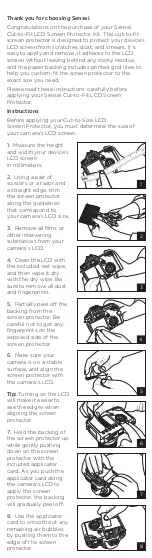 Preview for 2 page of Sensei Cut-to-Size LCD Screen Protector Quick Start Manual