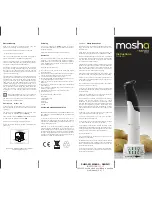 Предварительный просмотр 2 страницы Sensio Home masha SHMA001 Instructions