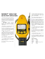 Предварительный просмотр 2 страницы SENSIT Technologies SENSIT GOLD G2 Quick Start Instructions