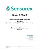 Предварительный просмотр 1 страницы Sensorex TCSMA Operation And Maintenance Manual