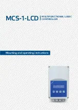 Preview for 1 page of Sentera Controls MCS-1-LCD Mounting And Operating Instructions