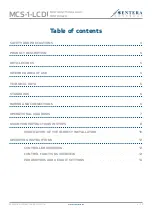 Preview for 2 page of Sentera Controls MCS-1-LCD Mounting And Operating Instructions