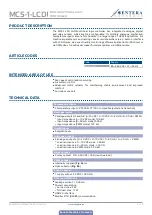 Preview for 5 page of Sentera Controls MCS-1-LCD Mounting And Operating Instructions