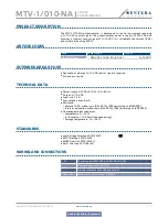 Предварительный просмотр 4 страницы Sentera MTV-1/010-NA Mounting And Operating Instructions