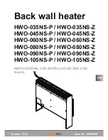 Предварительный просмотр 1 страницы Sentiotec HWO-035NS-P Instructions For Installation And Use Manual