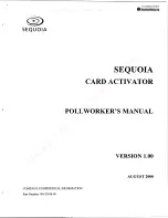 Предварительный просмотр 1 страницы Sequoia Card activator Poll Worker’S Manual