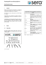 Preview for 3 page of Sera 620.D Operating Instructions Manual