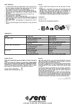 Preview for 4 page of Sera UV-C System Quick Start Manual