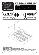 Предварительный просмотр 1 страницы Serene 4FT6 EVELYN DOUBLE BED Assembly Instructions