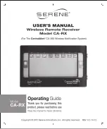 Serene CA-RX Operating Manual предпросмотр