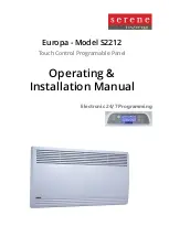 Serene S2212 Operating & Installation Manual предпросмотр