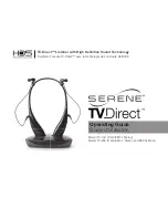 Предварительный просмотр 1 страницы Serene TVDirect TV-100 Operating Manual