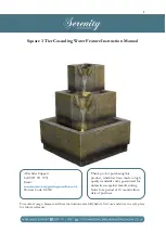 Serenity Square 3 Tier Cascading Water Feature Instruction Manual preview