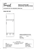 Servel RK 400 Installation And Operating Insctructions preview