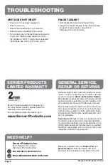 Preview for 8 page of Server Serve Better Mix-N-Serve Red Lobster MNS Manual