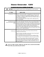 Preview for 6 page of ServiceMASTER Clean Oasis Ozone Generator Information & Operating Instructions