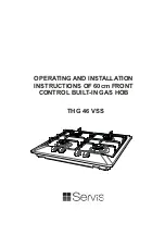 Предварительный просмотр 1 страницы SERVIS THG 46 VSS Operating And Installation Instructions