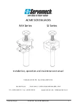 Preview for 1 page of Servomech MA 10 Installation, Operation And Maintenance Manual