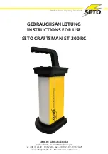 Preview for 1 page of Setolite SETO CRAFTSMAN ST-200 RC Instructions For Use Manual