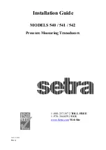 Предварительный просмотр 1 страницы Setra Systems 540 Series Installation Manual