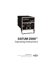 Setra Systems DATUM 2000 Operating Instructions Manual предпросмотр