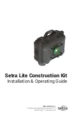 Предварительный просмотр 1 страницы Setra Systems LITE Construction Kit Installation & Operating Manual