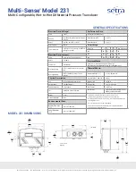 Предварительный просмотр 2 страницы Setra Systems Multi-Sense 231 Manual