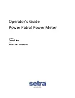 Предварительный просмотр 1 страницы Setra Systems Power Patrol Operator'S Manual