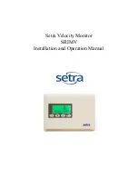 Предварительный просмотр 1 страницы Setra Systems SRIMV User'S Installation And Operation Manual