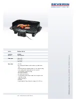 Предварительный просмотр 1 страницы SEVERIN BARBECUE-GRILL PG 8525 Dimensions