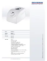 SEVERIN BROTBACKAUTOMAT BM 3990 Datasheet предпросмотр