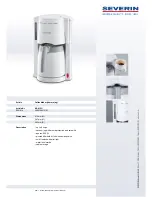 Preview for 1 page of SEVERIN COFFEE MAKER Dimensions