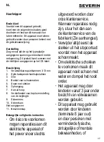 Preview for 17 page of SEVERIN HS 0707 Instructions For Use Manual