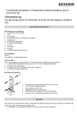 Предварительный просмотр 7 страницы SEVERIN HV 7153 Instructions For Use Manual